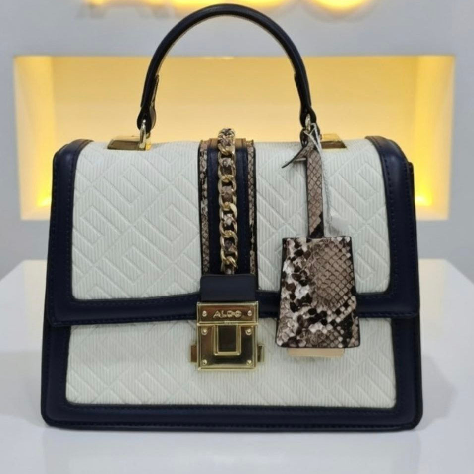ALDO Leather Crossbody: Chic in White 🤍, Brown 🤎, Snakeskin 🐍
