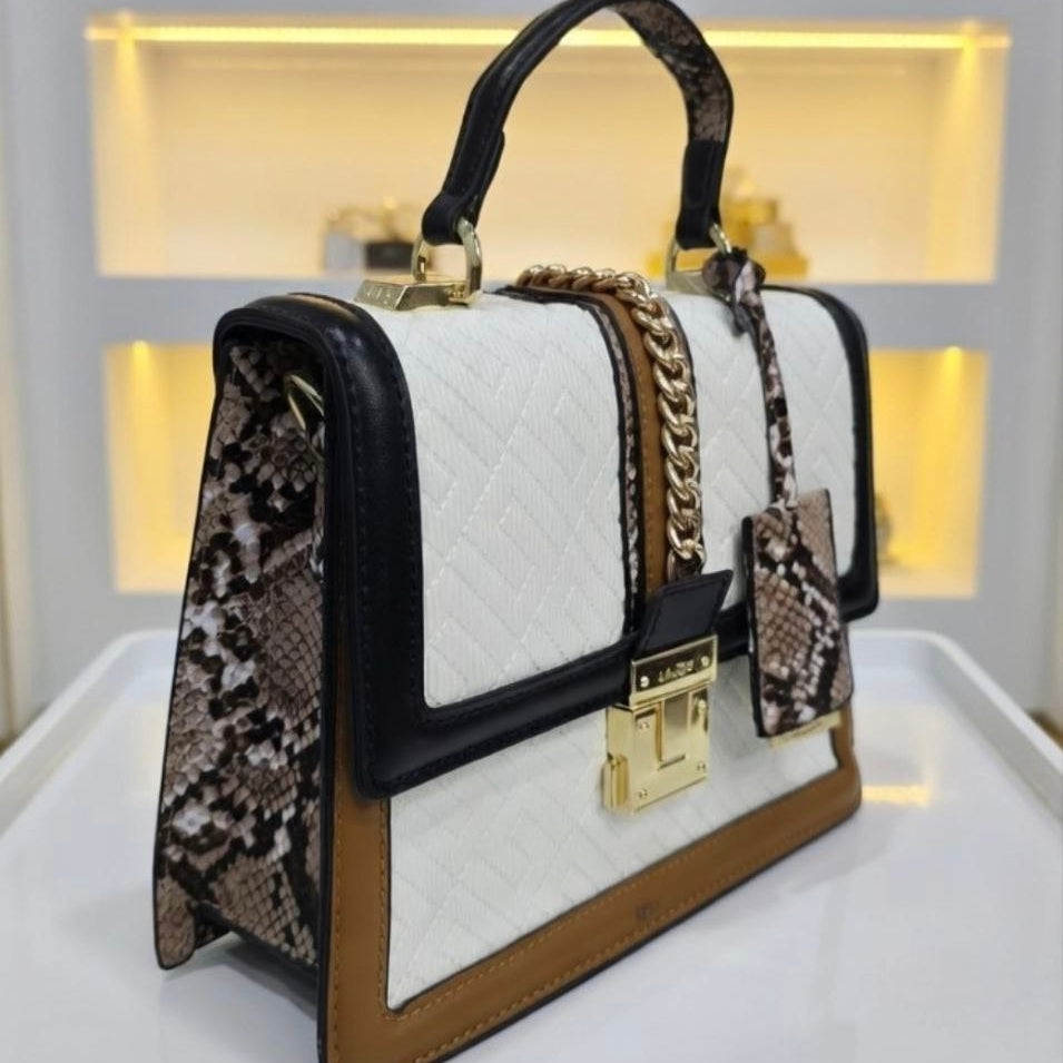 ALDO Leather Crossbody: Chic in White 🤍, Brown 🤎, Snakeskin 🐍