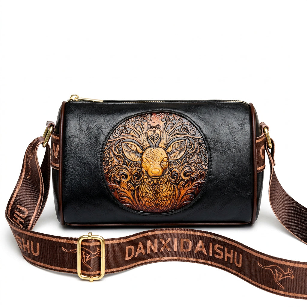 Embossed Deer Pattern Fashion Shoulder Bag