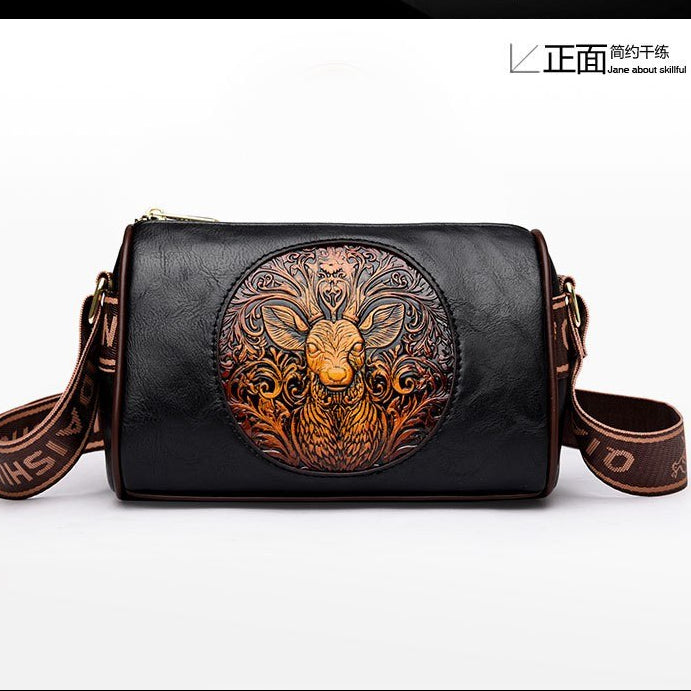 Embossed Deer Pattern Fashion Shoulder Bag