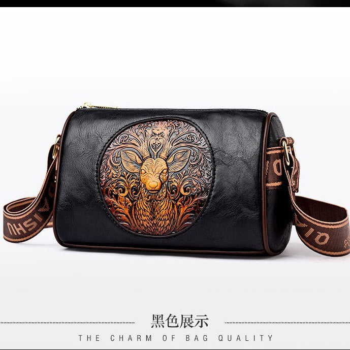 Embossed Deer Pattern Fashion Shoulder Bag