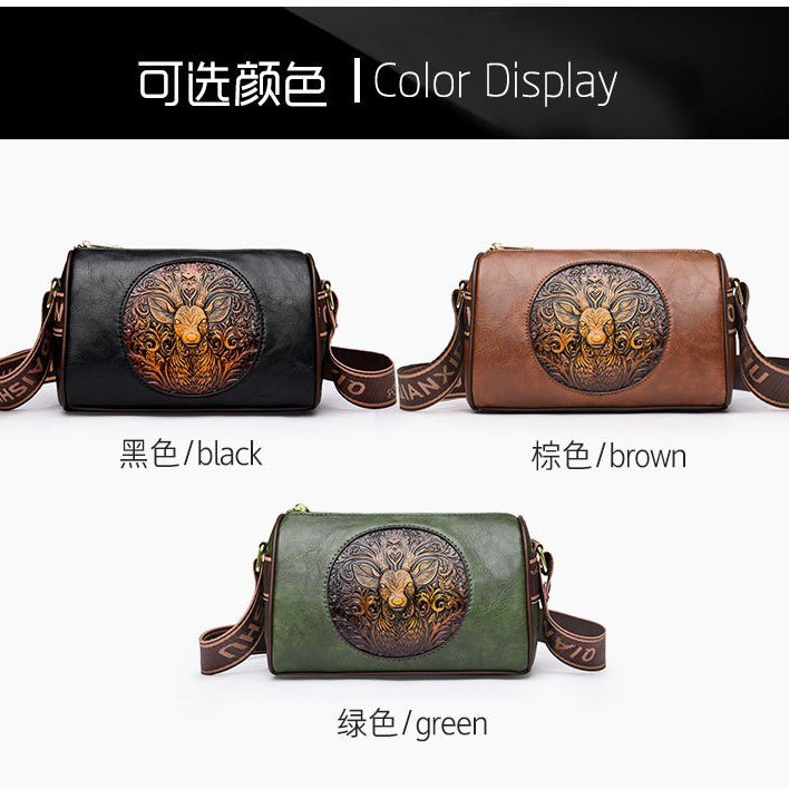 Embossed Deer Pattern Fashion Shoulder Bag