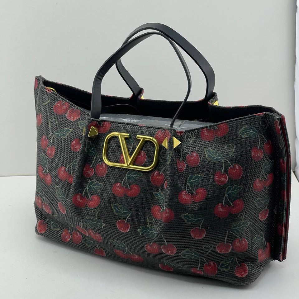 Valentino Garavani VLogo Signature Cherry Print Tote 🍒👜✨