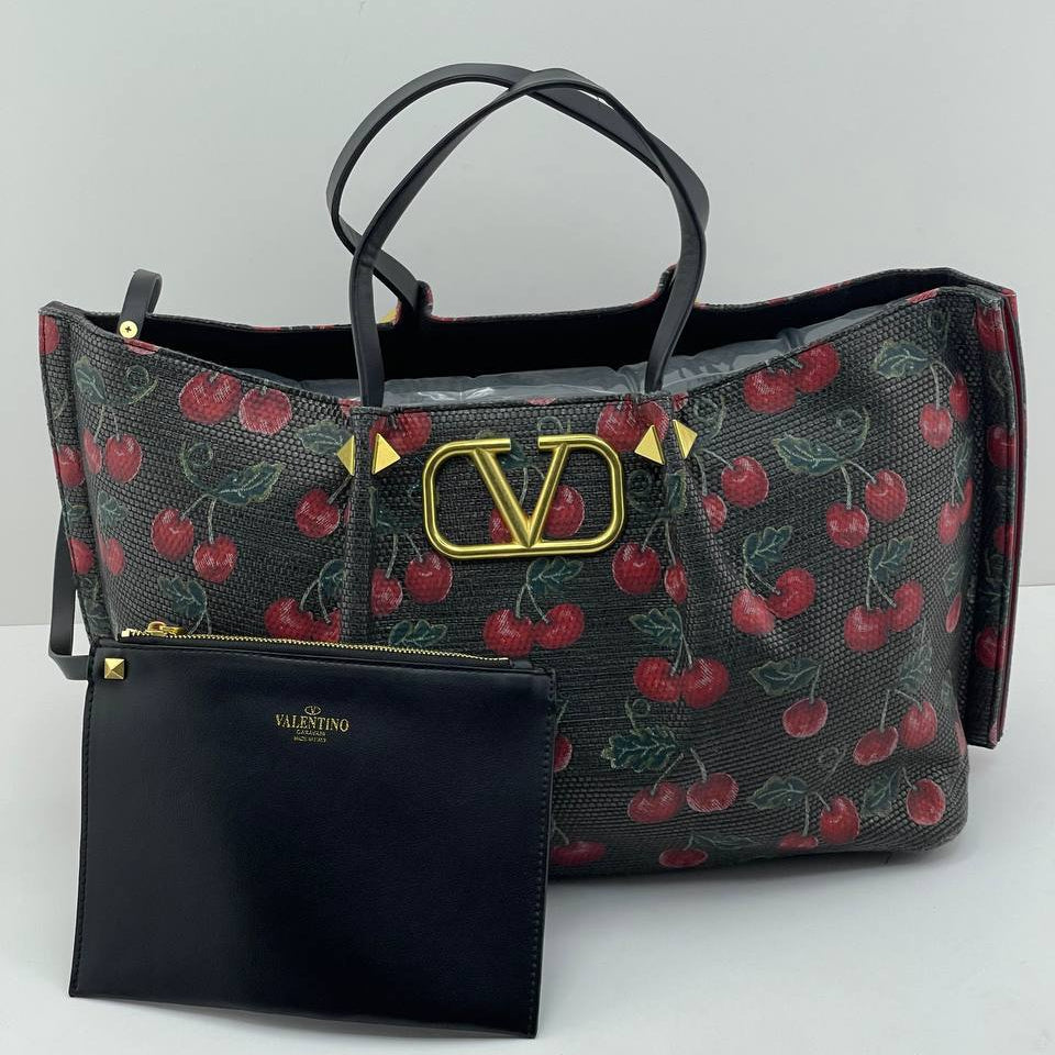 Valentino Garavani VLogo Signature Cherry Print Tote 🍒👜✨