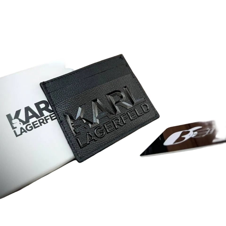 Karl Lagerfeld Embossed Leather Card Holder 🖤💼✨