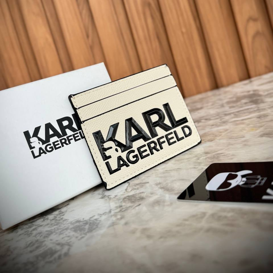 Karl Lagerfeld Embossed Leather Card Holder 🖤💼✨