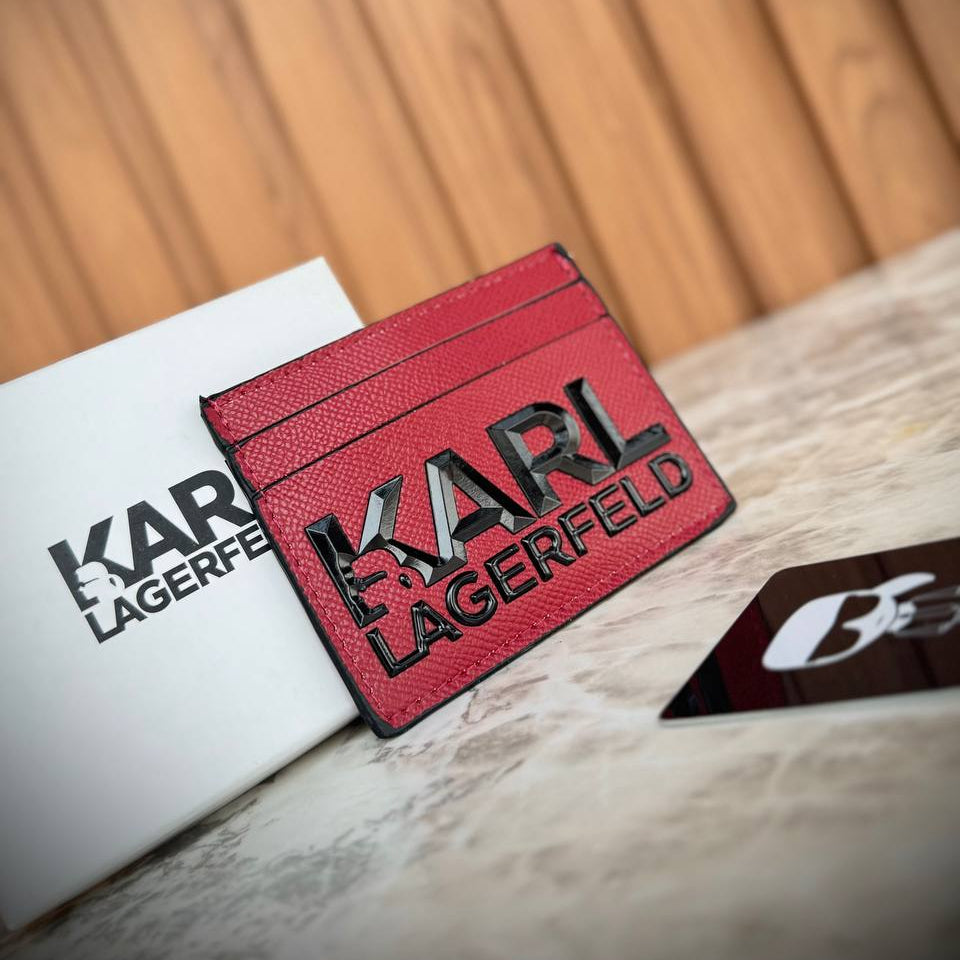 Karl Lagerfeld Embossed Leather Card Holder 🖤💼✨