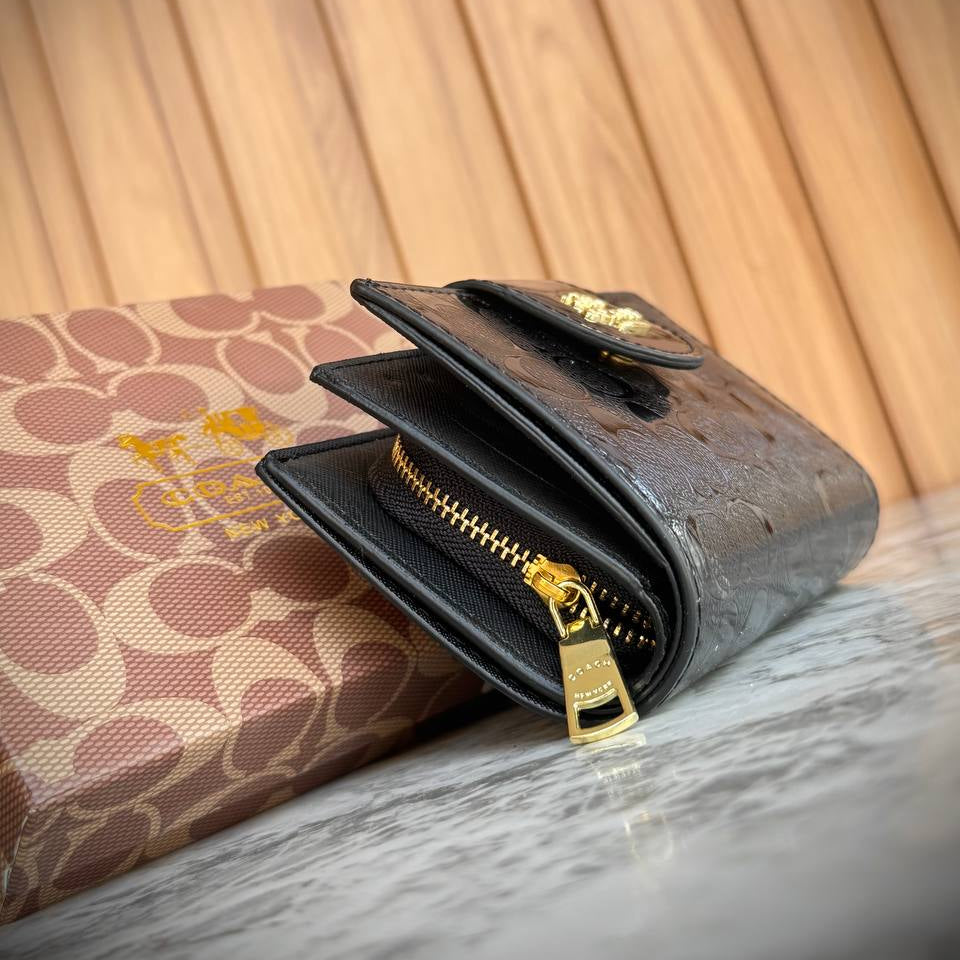 Coach Red Monogram Patent Leather Wallet with Gold Logo 💃✨🔥