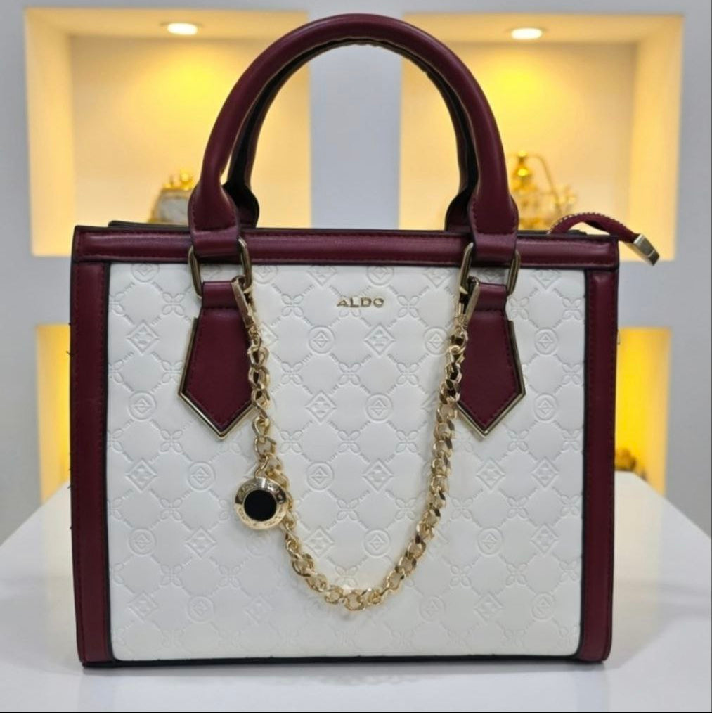 ALDO Leather Crossbody: Chic in White, Black, Burgundy 👜