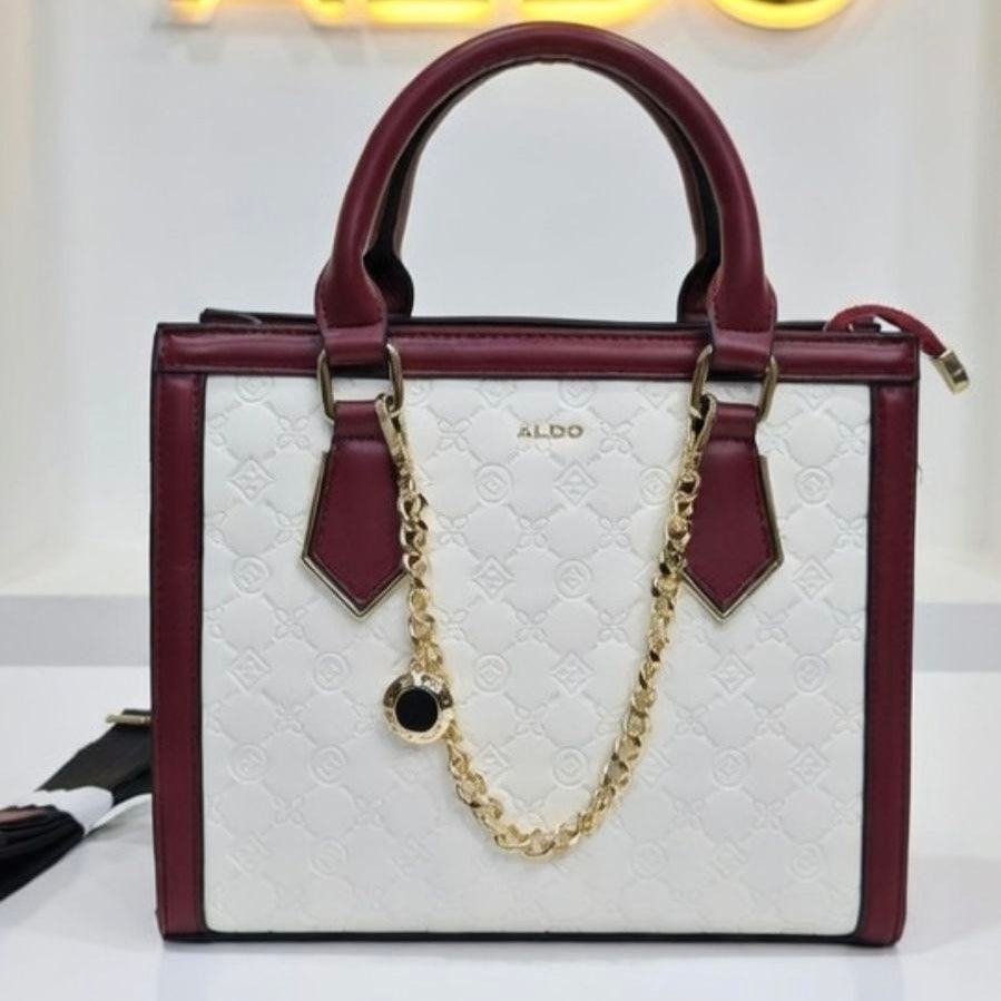 ALDO Leather Crossbody: Chic in White, Black, Burgundy 👜