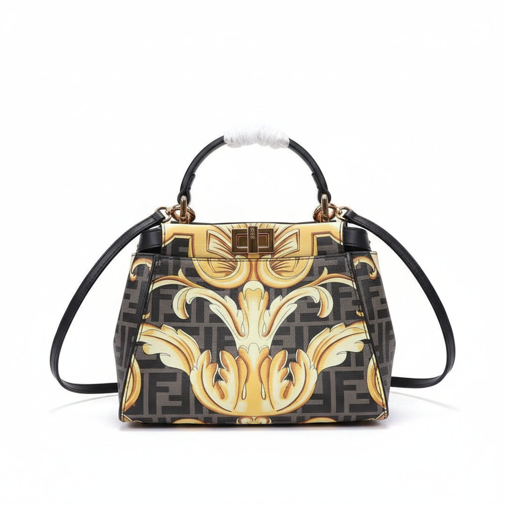 Fendi Yellow & Black Bag 💛🖤 Chic Carryall