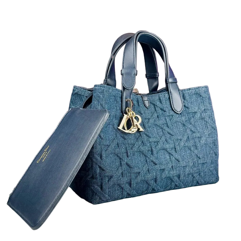 Christian Dior Toujours Bag in Blue Denim Macrocannage 👜✨💙