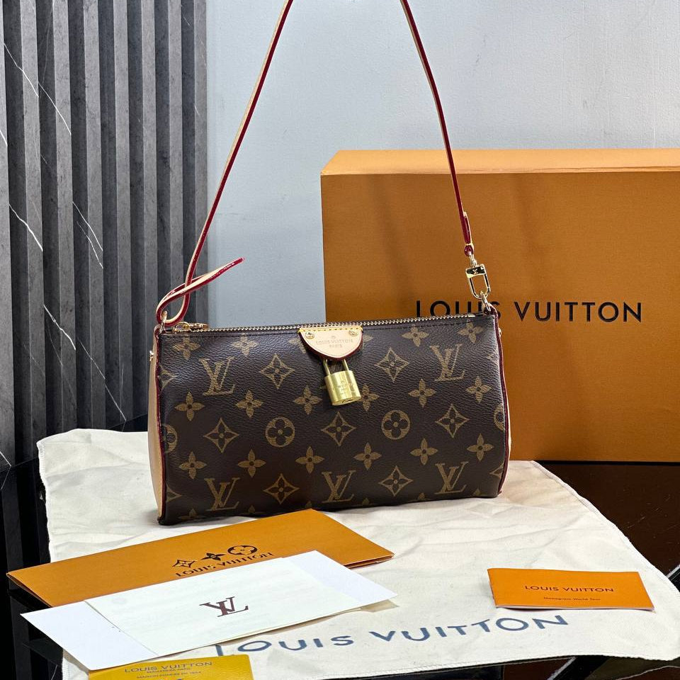 Louis Vuitton Monogram Papillon Shoulder Bag with Gold Padlock 👜✨🤎