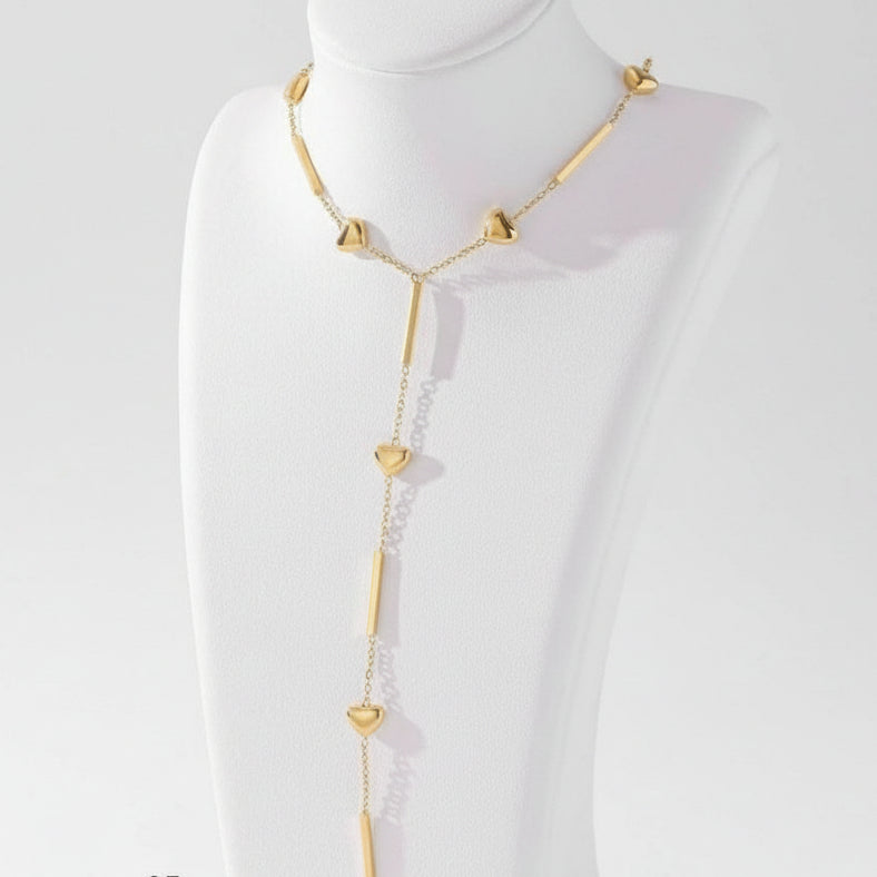 Golden Heart Necklace 💛 Elegant Stainless Steel Jewelry