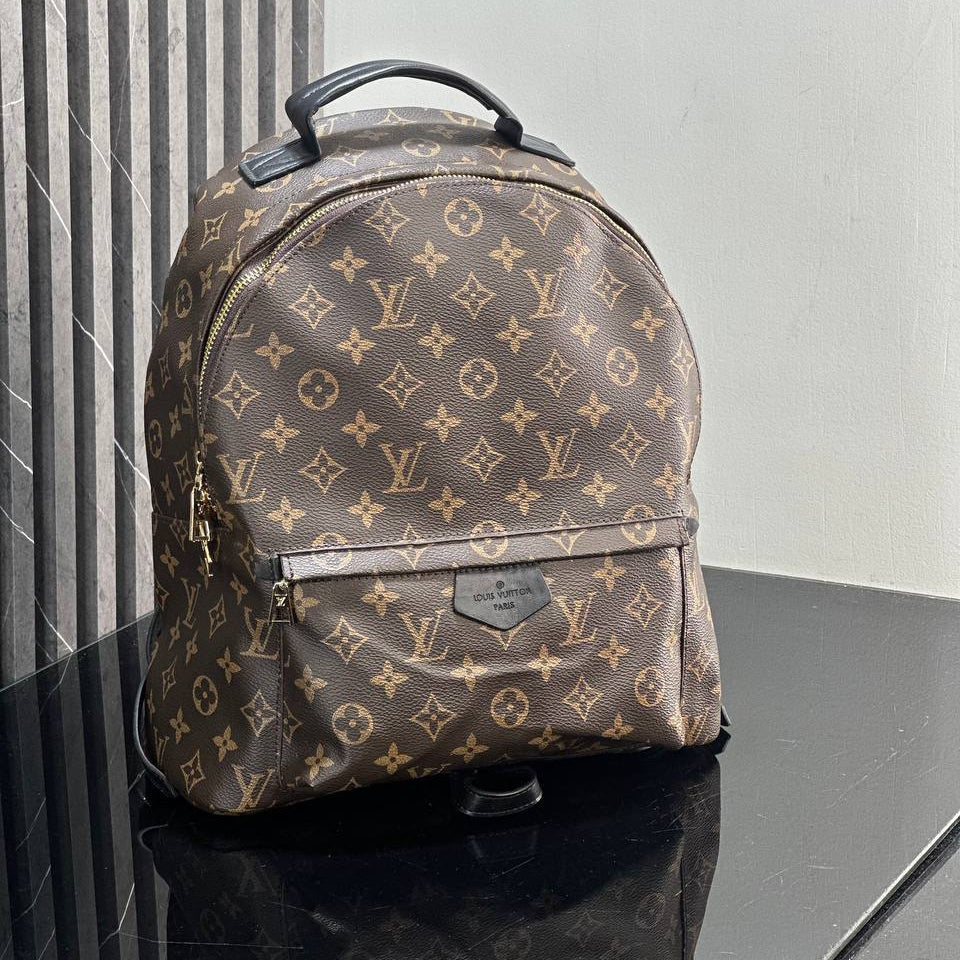 Louis Vuitton Monogram Palm Springs Backpack with Black Leather Trim 🎒🤎✨