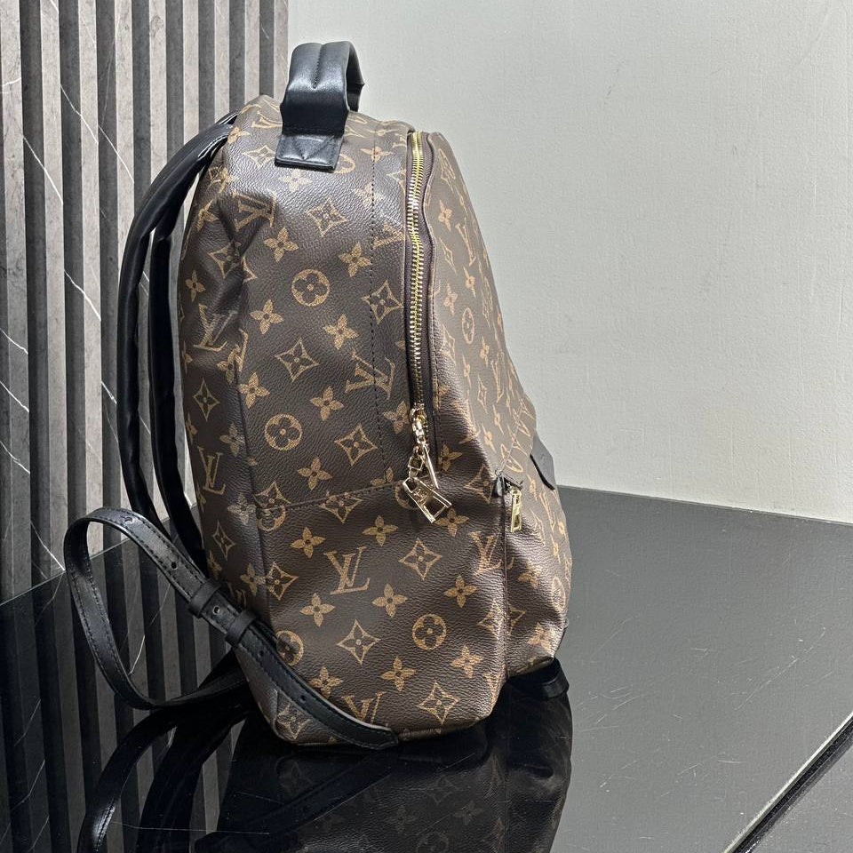 Louis Vuitton Monogram Palm Springs Backpack with Black Leather Trim 🎒🤎✨