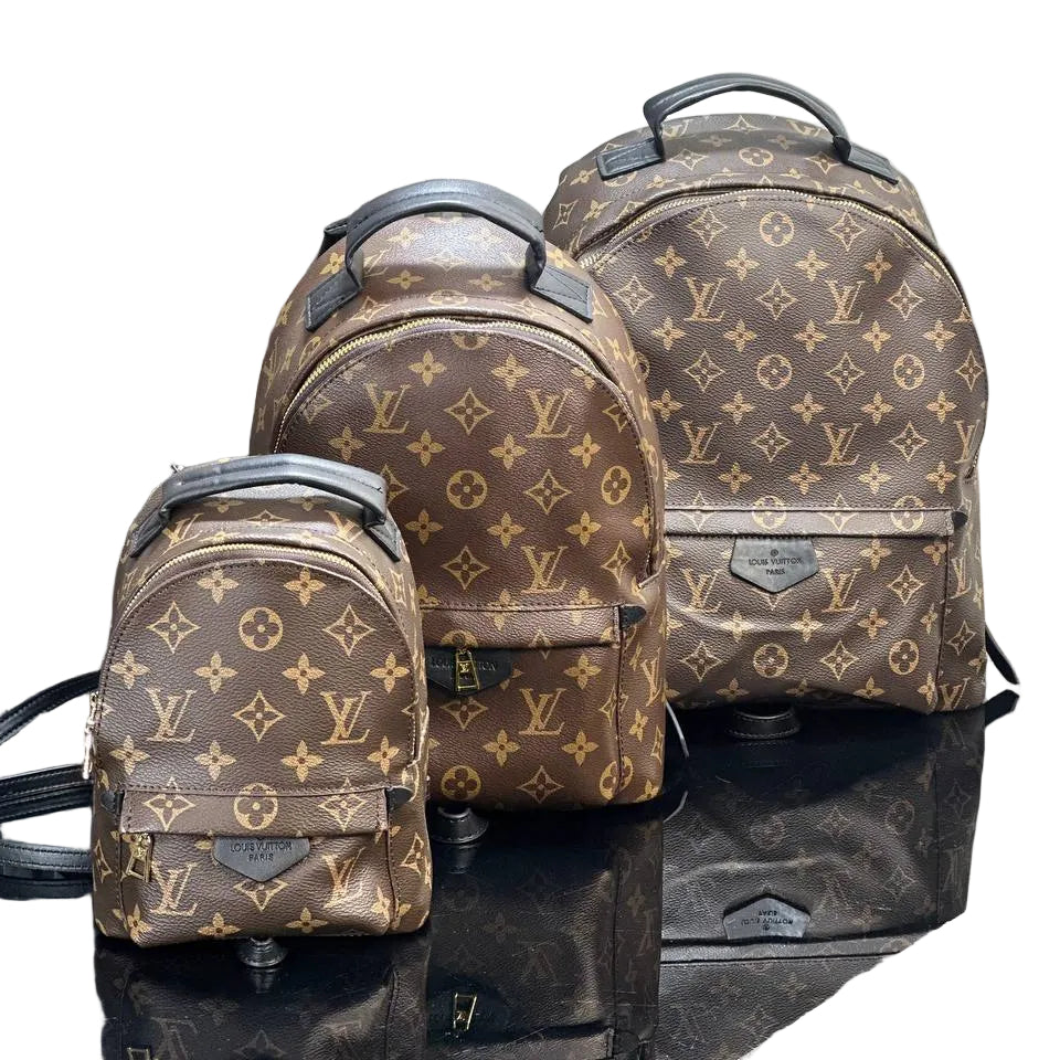 Louis Vuitton Monogram Palm Springs Backpack with Black Leather Trim 🎒🤎✨