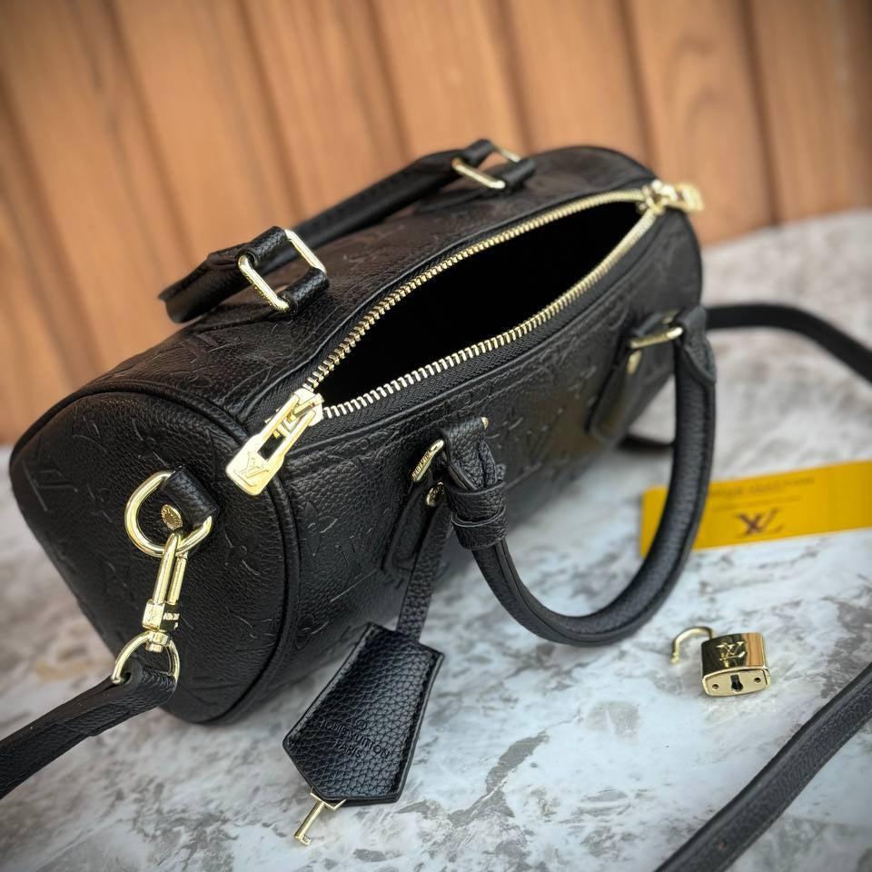 Louis Vuitton Monogram Empreinte Speedy Bandoulière 25 in Black Leather 👜🖤✨