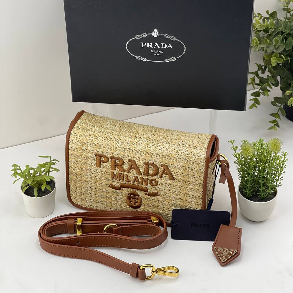 Prada: Chic Beige & Black Shoulder Bag 👜🖤