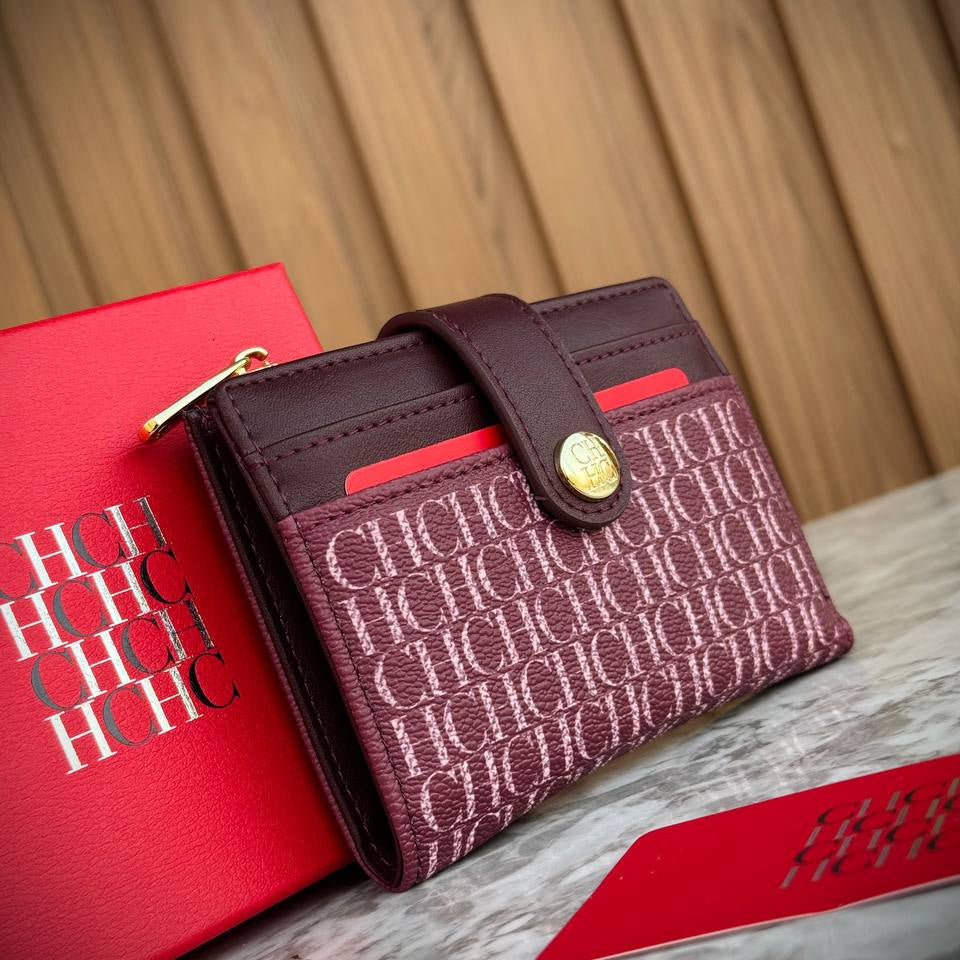 CHCH Elegant Bifold Wallet with Monogram Pattern and Zipper Pocket 🌸👛✨