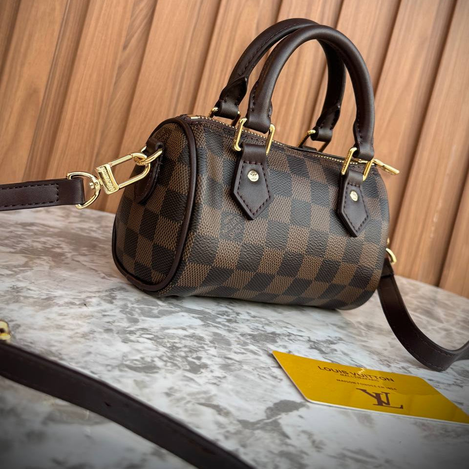 Louis Vuitton Nano Speedy Damier Azur Canvas Crossbody Bag 👜✨🤍