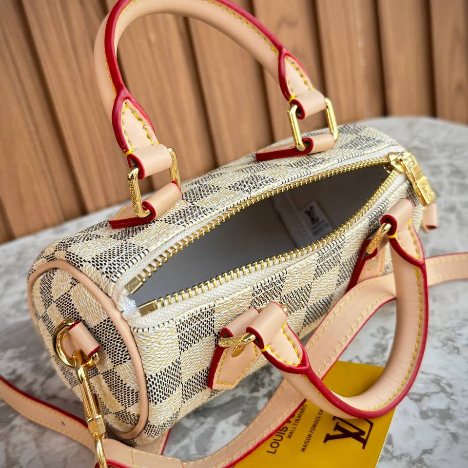 Louis Vuitton Nano Speedy Damier Azur Canvas Crossbody Bag 👜✨🤍