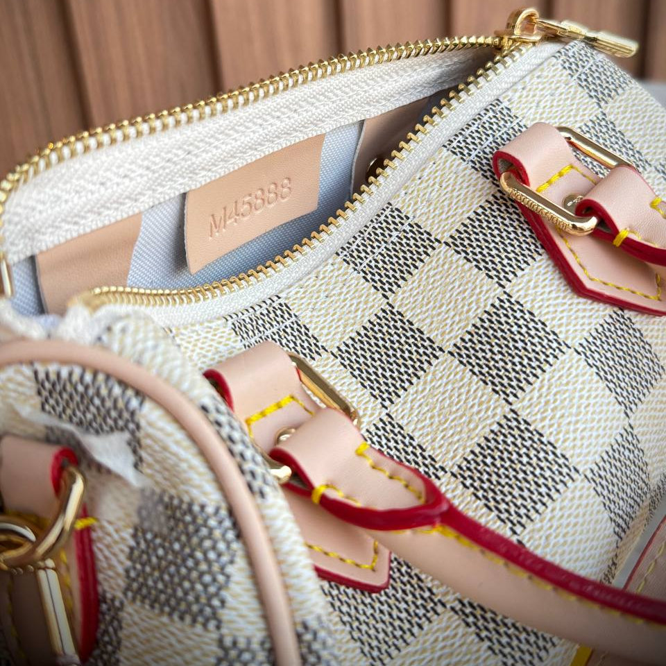 Louis Vuitton Nano Speedy Damier Azur Canvas Crossbody Bag 👜✨🤍