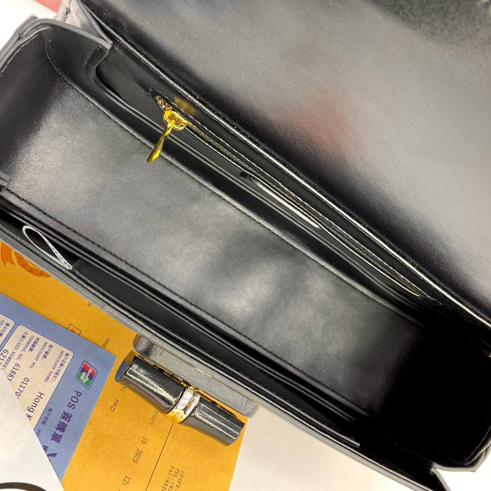 Gucci Black Bamboo Handle Handbag