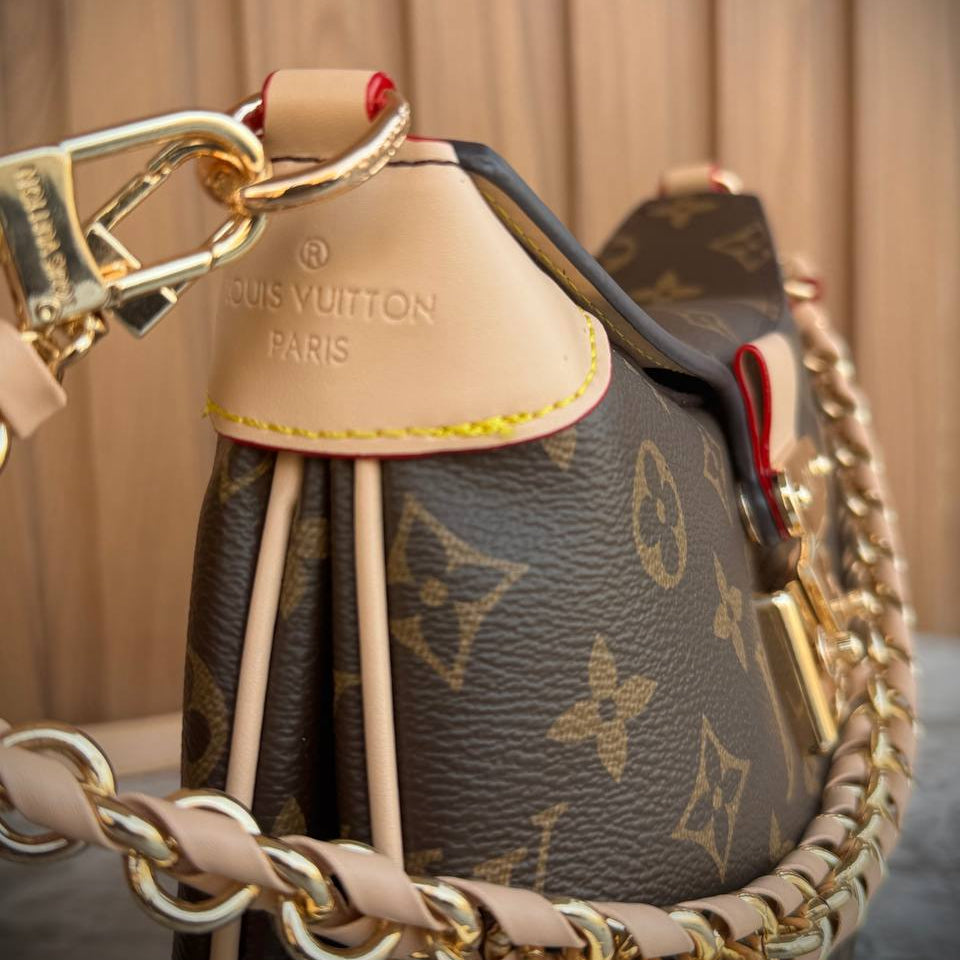 Louis Vuitton Monogram Diane Shoulder Bag with Braided Gold Chain 👜✨🤎