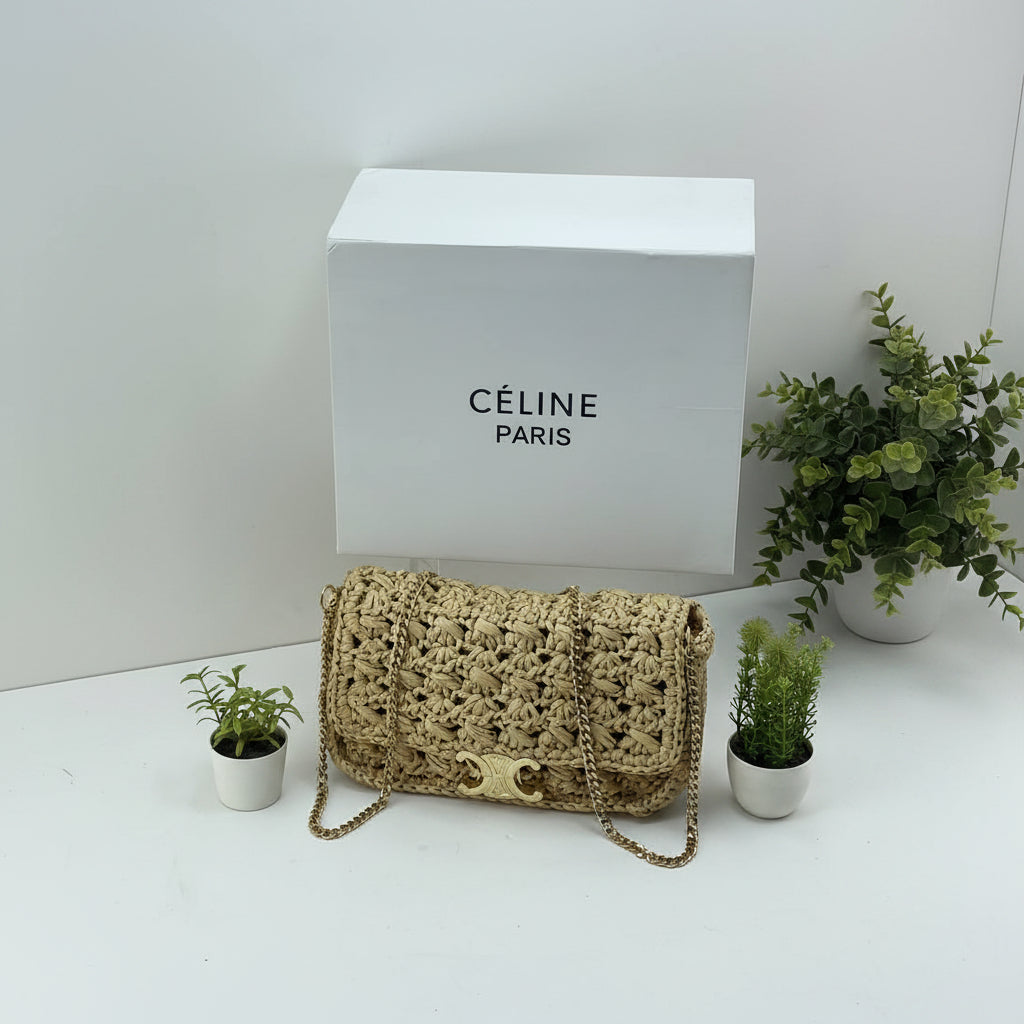 Celine Woven Beige Bag 👜 Neutral Chic ☀️