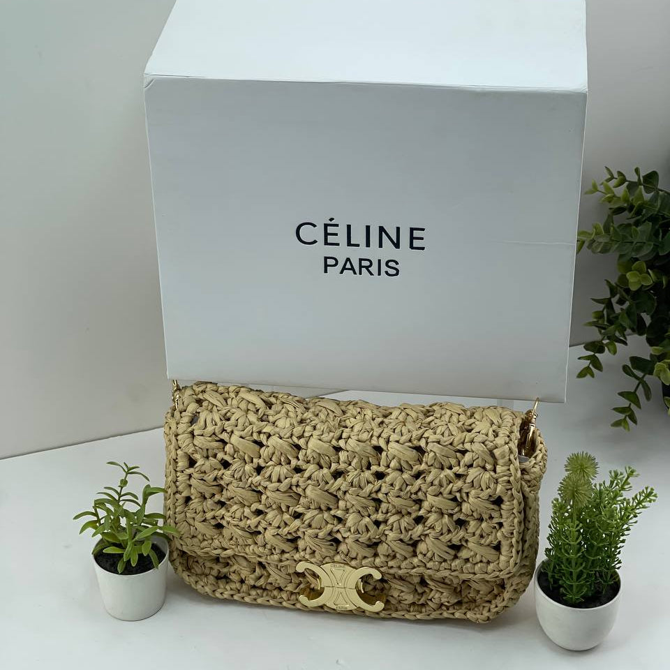 Celine Woven Beige Bag 👜 Neutral Chic ☀️