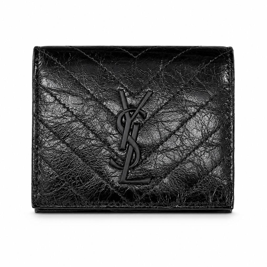 YSL Black Leather Wallet 🖤 Sleek & Chic