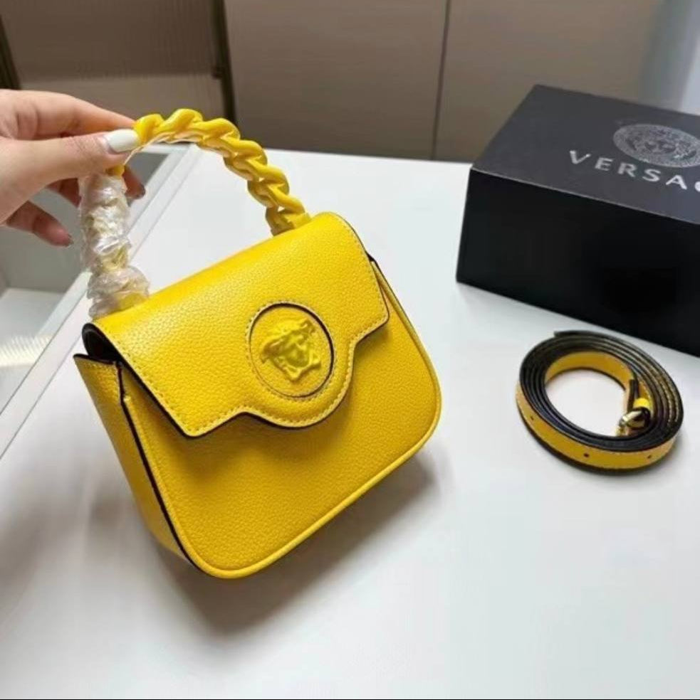 Versace Medusa Chain Handle Bag in Vibrant Orange 🧡👜✨