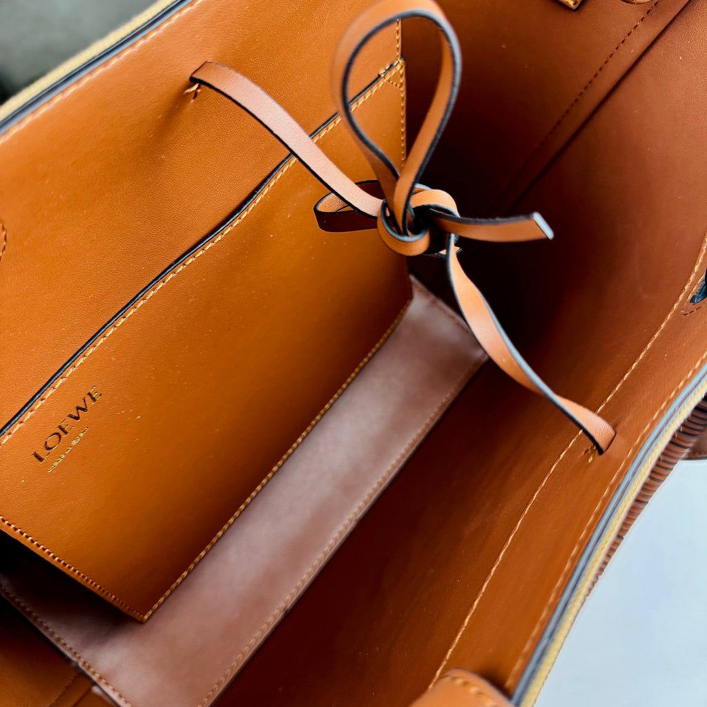 Loewe Large Canvas & Leather Tote Bag with Embroidered Logo 👜✨