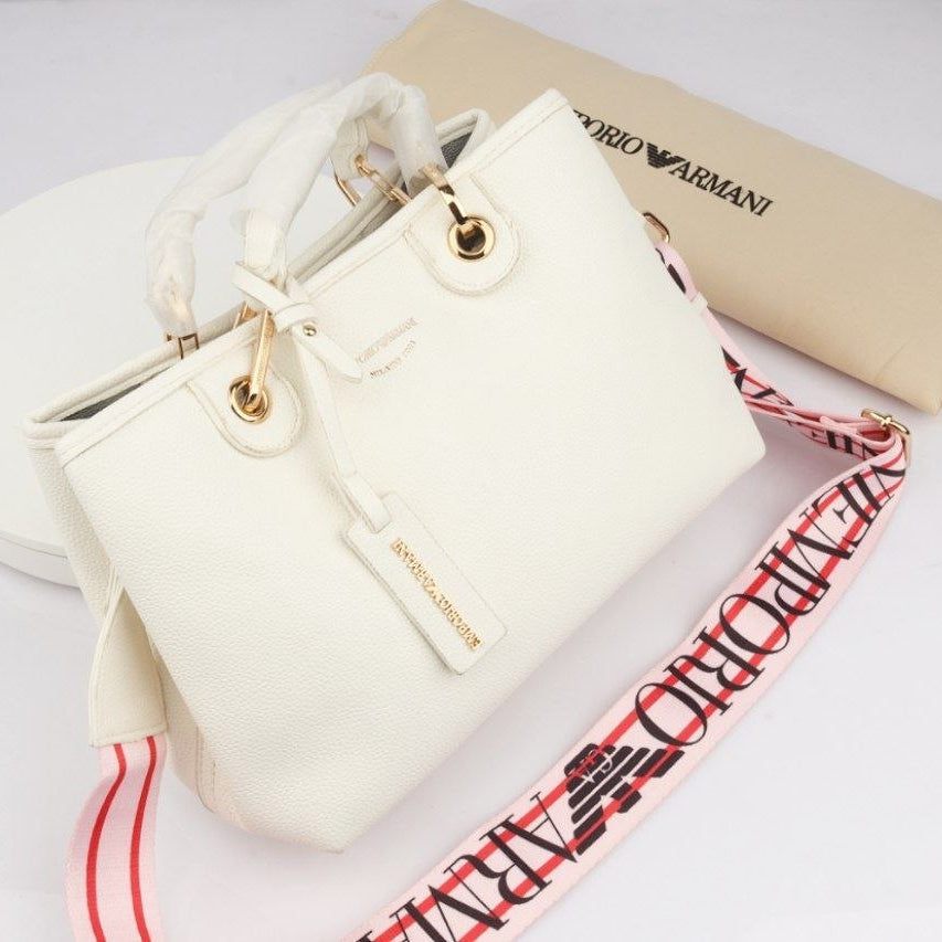 Emporio Armani Signature Black Handbag with Logo Strap 👜✨
