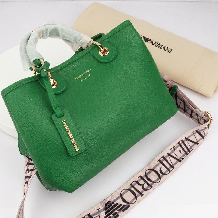 Emporio Armani Signature Black Handbag with Logo Strap 👜✨