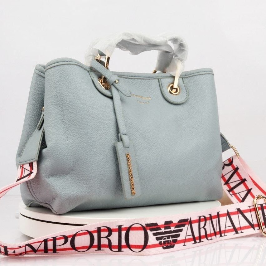 Emporio Armani Signature Black Handbag with Logo Strap 👜✨