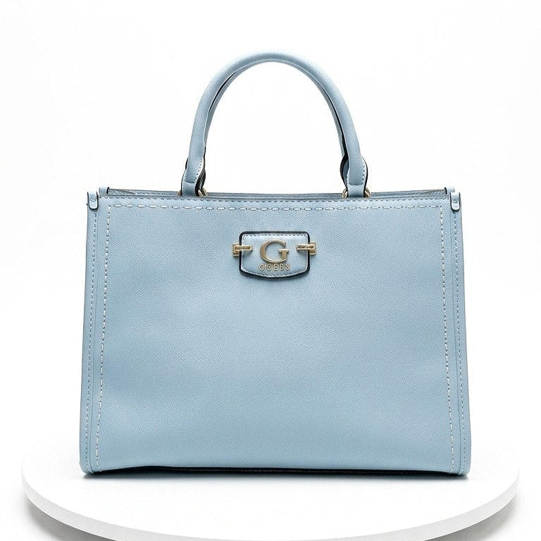 Guess Black Leather Signature Tote with Contrast Stitching 👜✨