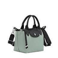 Longchamp XS Nylon and Leather Handbag in Navy Blue