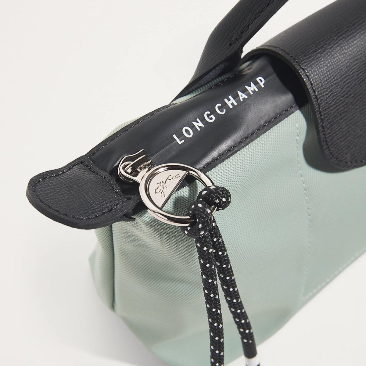 Longchamp XS Nylon and Leather Handbag in Navy Blue