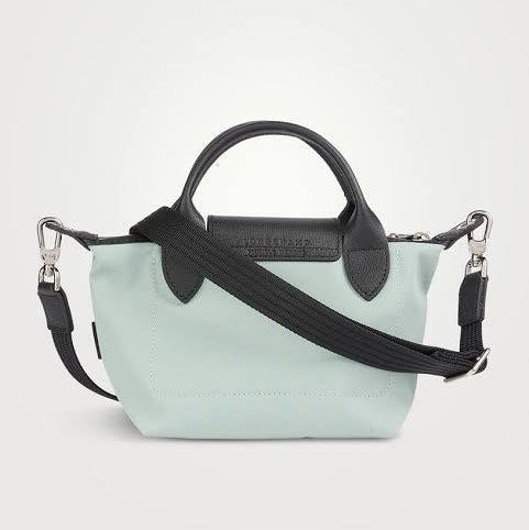 Longchamp XS Nylon and Leather Handbag in Navy Blue