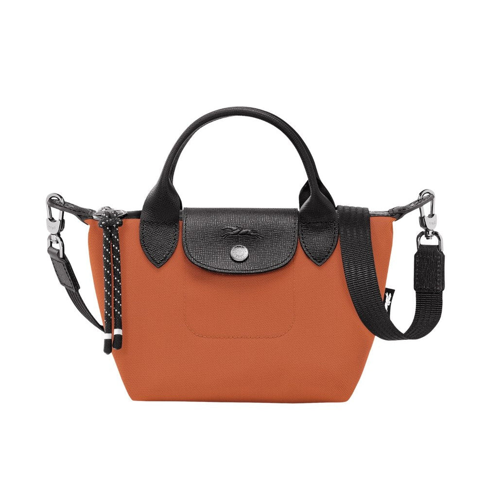 Longchamp XS Nylon and Leather Handbag in Navy Blue