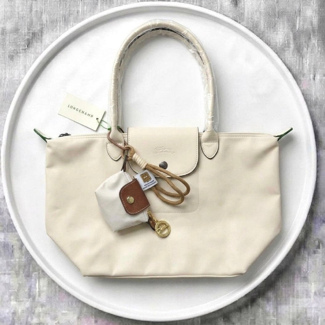 Longchamp Soft PU Leather Original Tote Bag with Coin Purse Charm