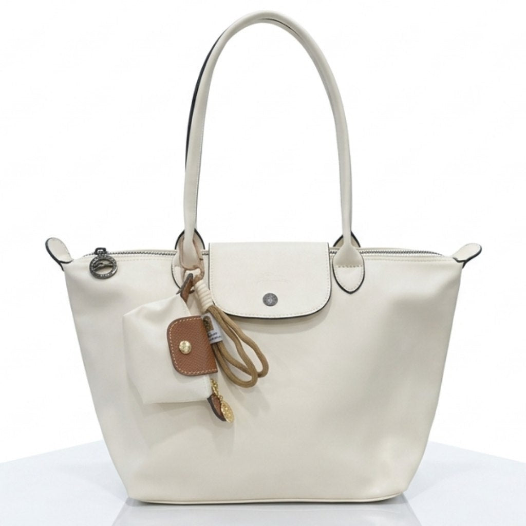 Longchamp Soft PU Leather Original Tote Bag with Coin Purse Charm