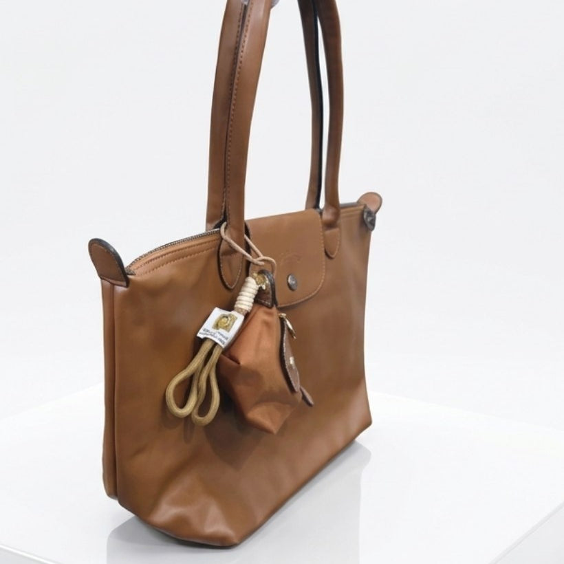 Longchamp Soft PU Leather Original Tote Bag with Coin Purse Charm