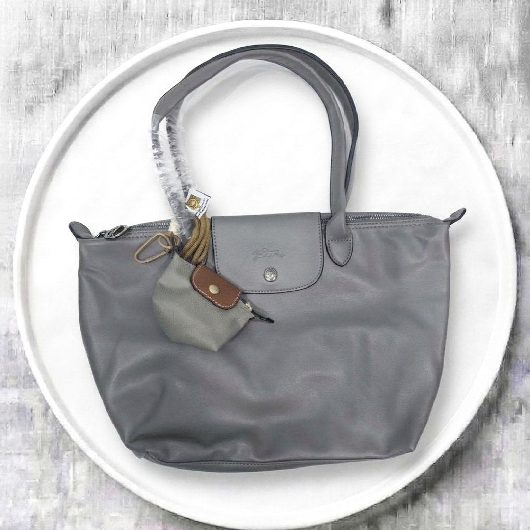 Longchamp Soft PU Leather Original Tote Bag with Coin Purse Charm