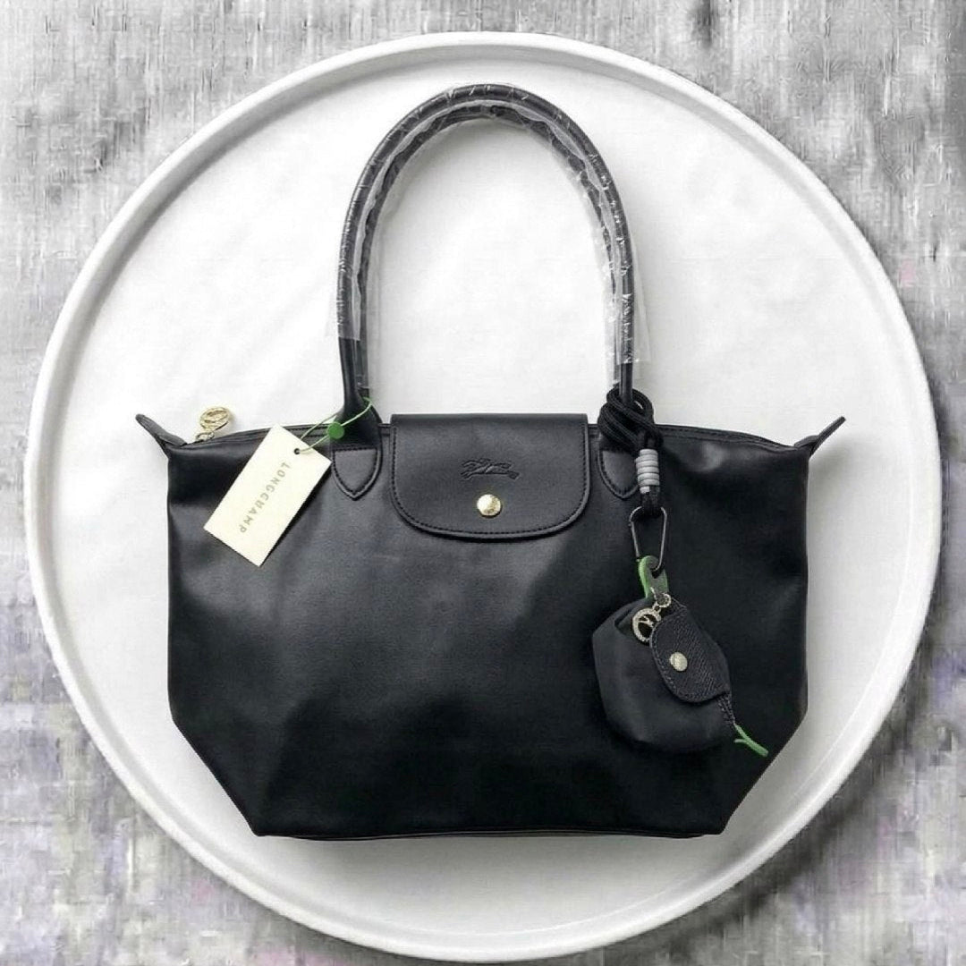 Longchamp Soft PU Leather Original Tote Bag with Coin Purse Charm