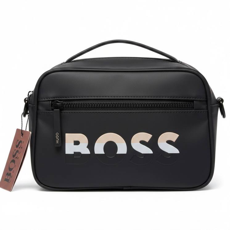 Hugo Boss Signature Logo Black Crossbody Bag