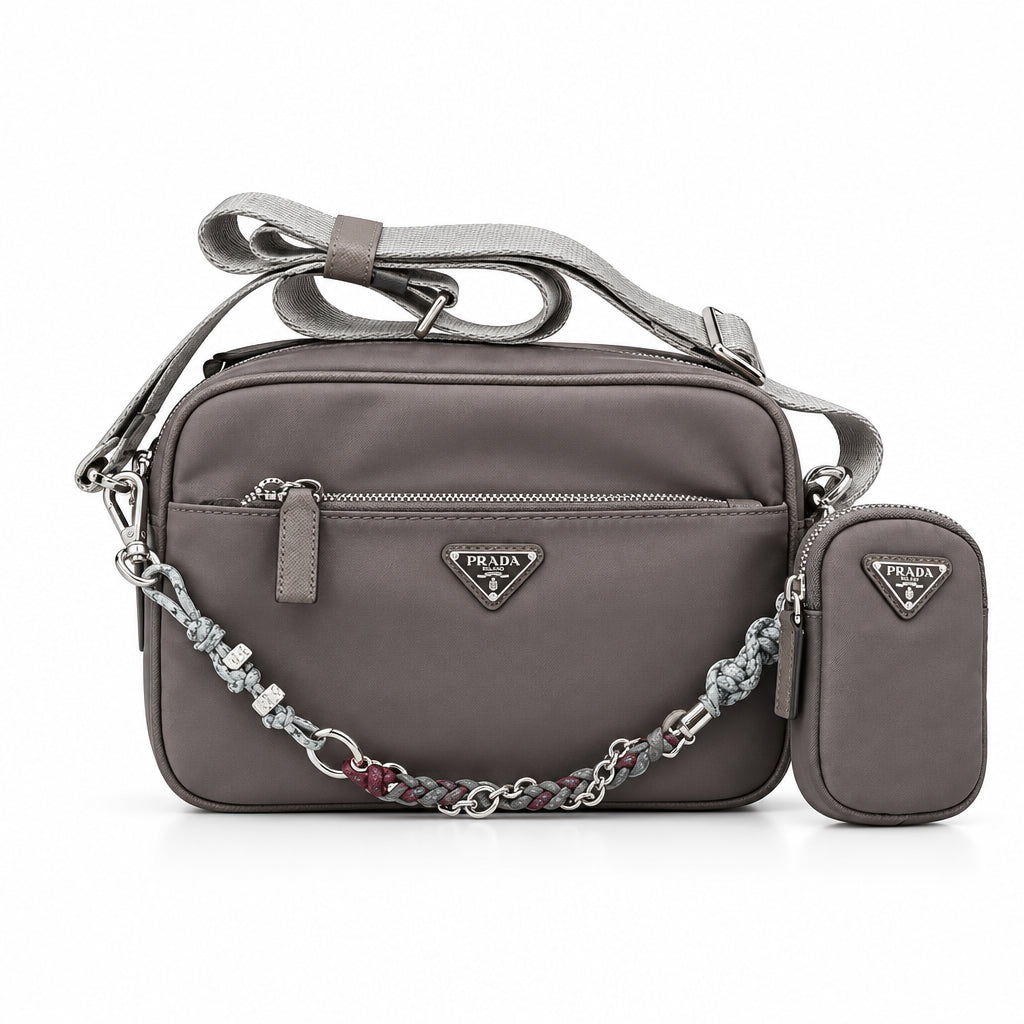 Prada Multi-functional Waterproof Crossbody with Braided Chain