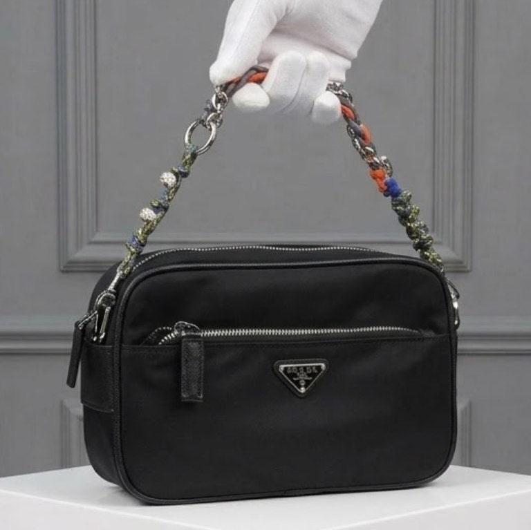 Prada Multi-functional Waterproof Crossbody with Braided Chain